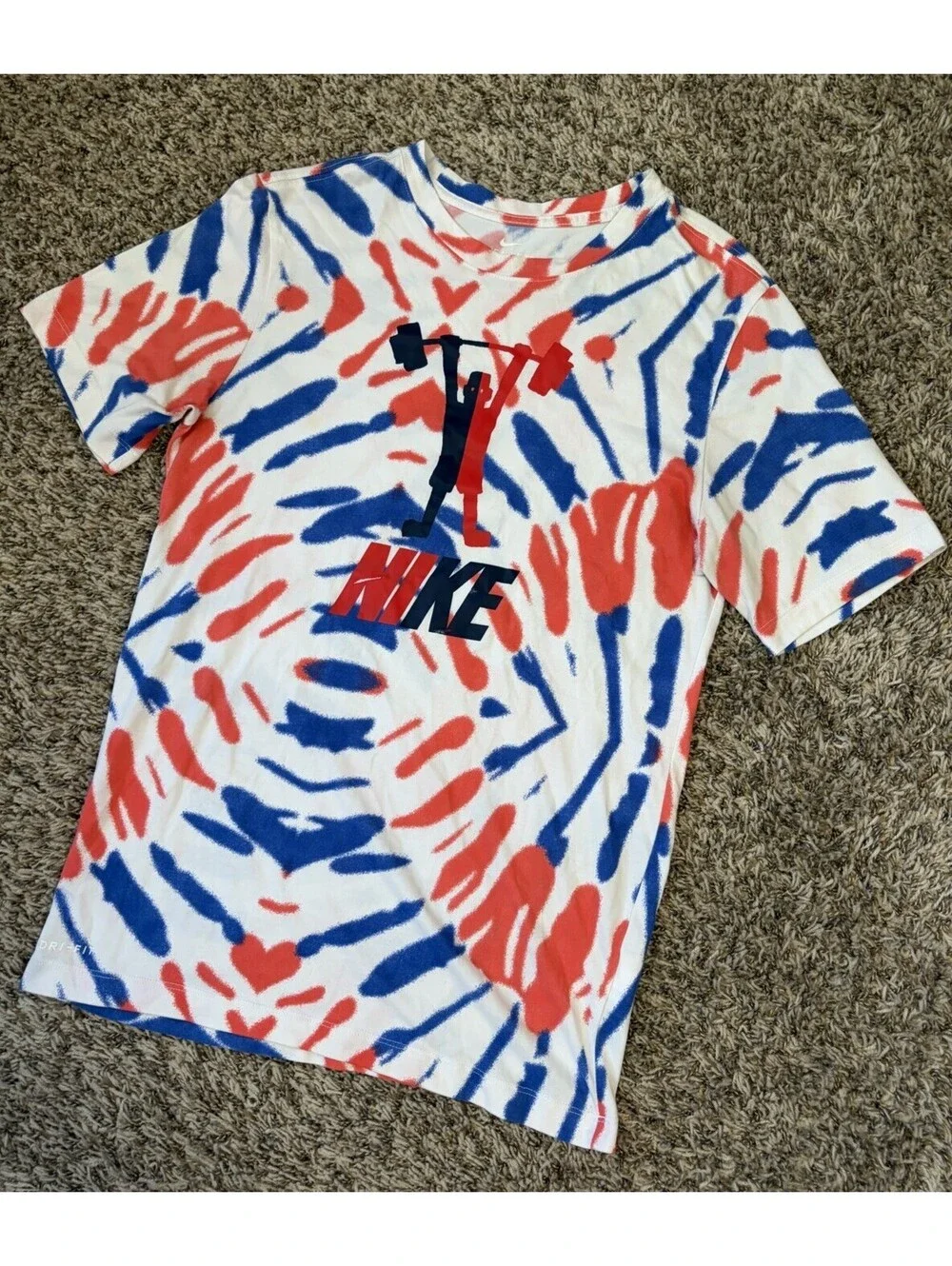 Nike Dri Fit Weight Lifting Body Building Gym Muscle T Shirt Men’s Small Tie Dye